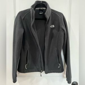 The north face zippered fleece jacket. Size small, black
